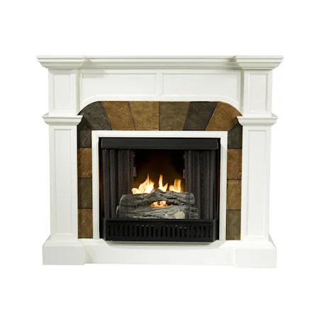 Cartwright Ivory Convertible Slate Gel Fuel Fireplace
